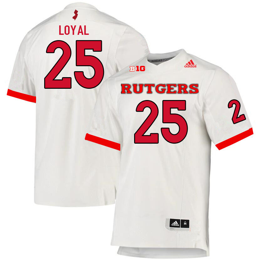 Men #25 Shaquan Loyal Rutgers Scarlet Knights College Football Jerseys Sale-White - Click Image to Close
